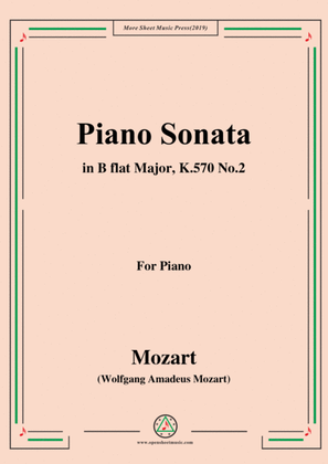 Book cover for Mozart-Piano Sonata in B flat Major,K.570,No.2