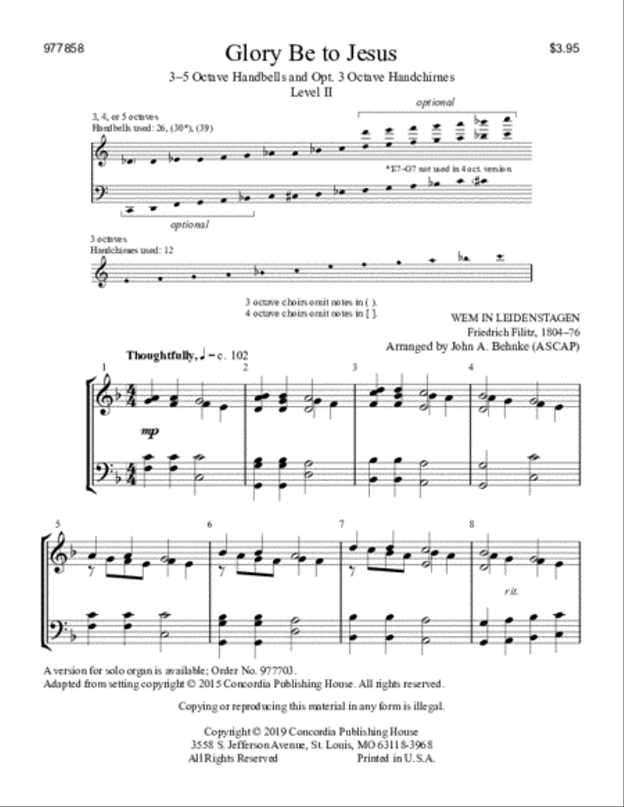 Glory Be to Jesus Glory Be to Jesus Handbell Choir scores gallery preview page 2