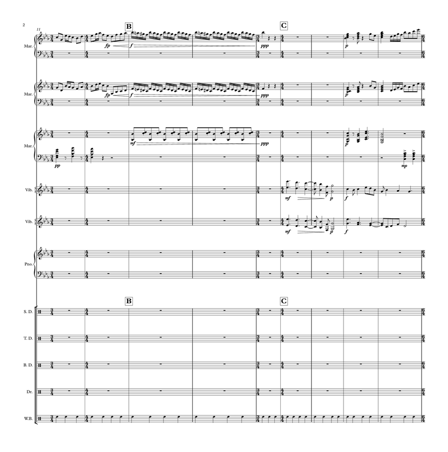 Genius And Insanity (Medium - Hard) (Indoor Drumline Opener) Marching Band scores gallery preview page 2