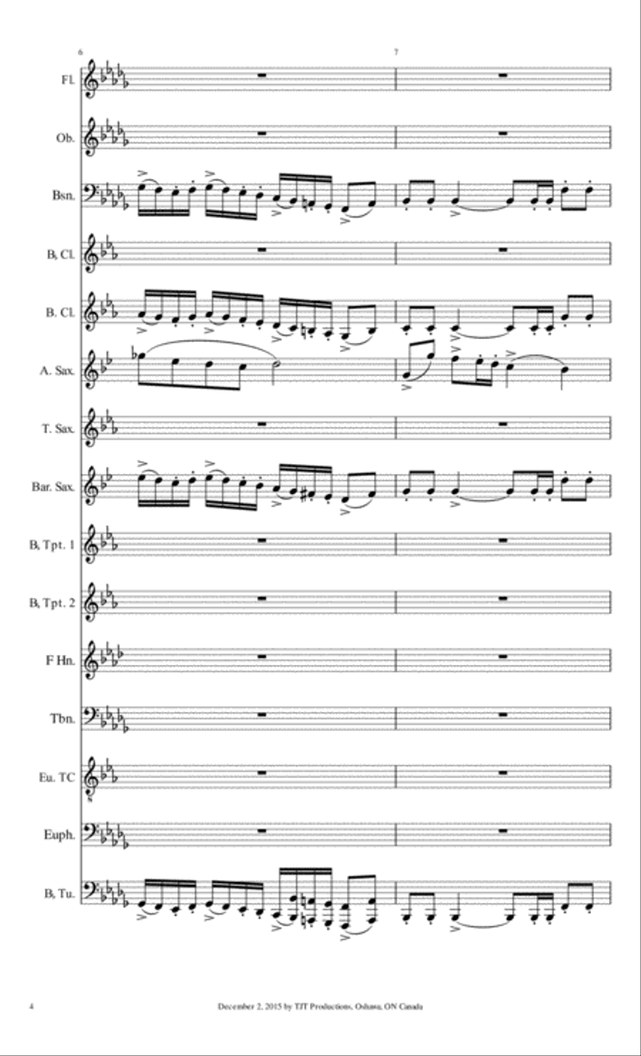 Folk Song for Chamber Wind Philharmonic Concert Band scores gallery preview page 4