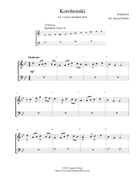 Korobeiniki (Korobushka) - for 2-octave handbell choir image number null