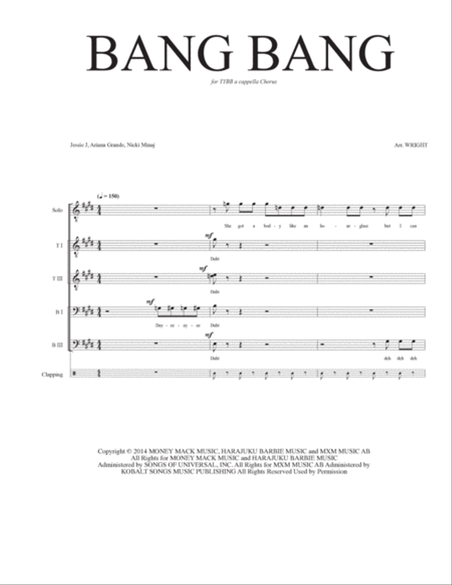 Bang Bang (rap Version) TTBB scores gallery preview page 2