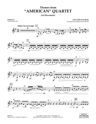 Themes from American Quartet, Movement 1 - Violin 3 (Viola Treble Clef)