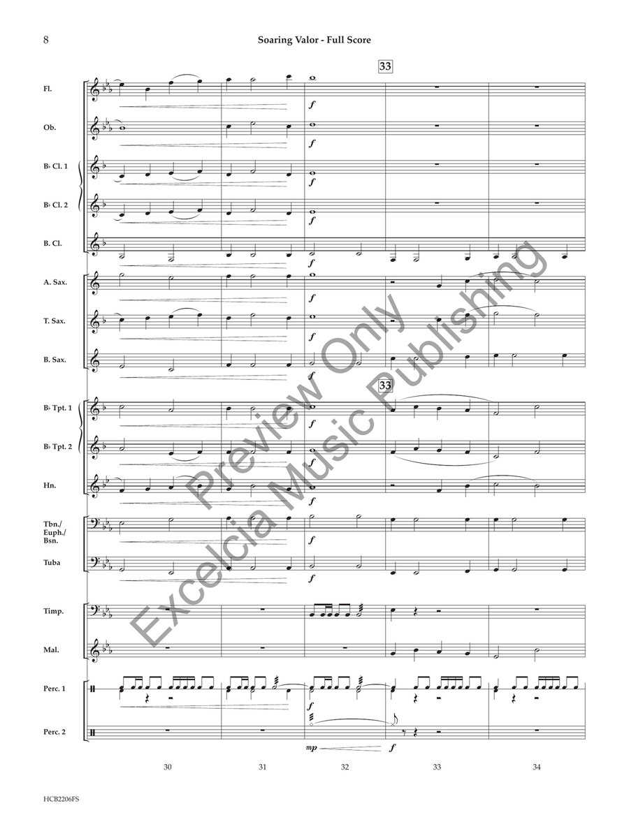 Soaring Valor (Score) Concert Band scores gallery preview page 9