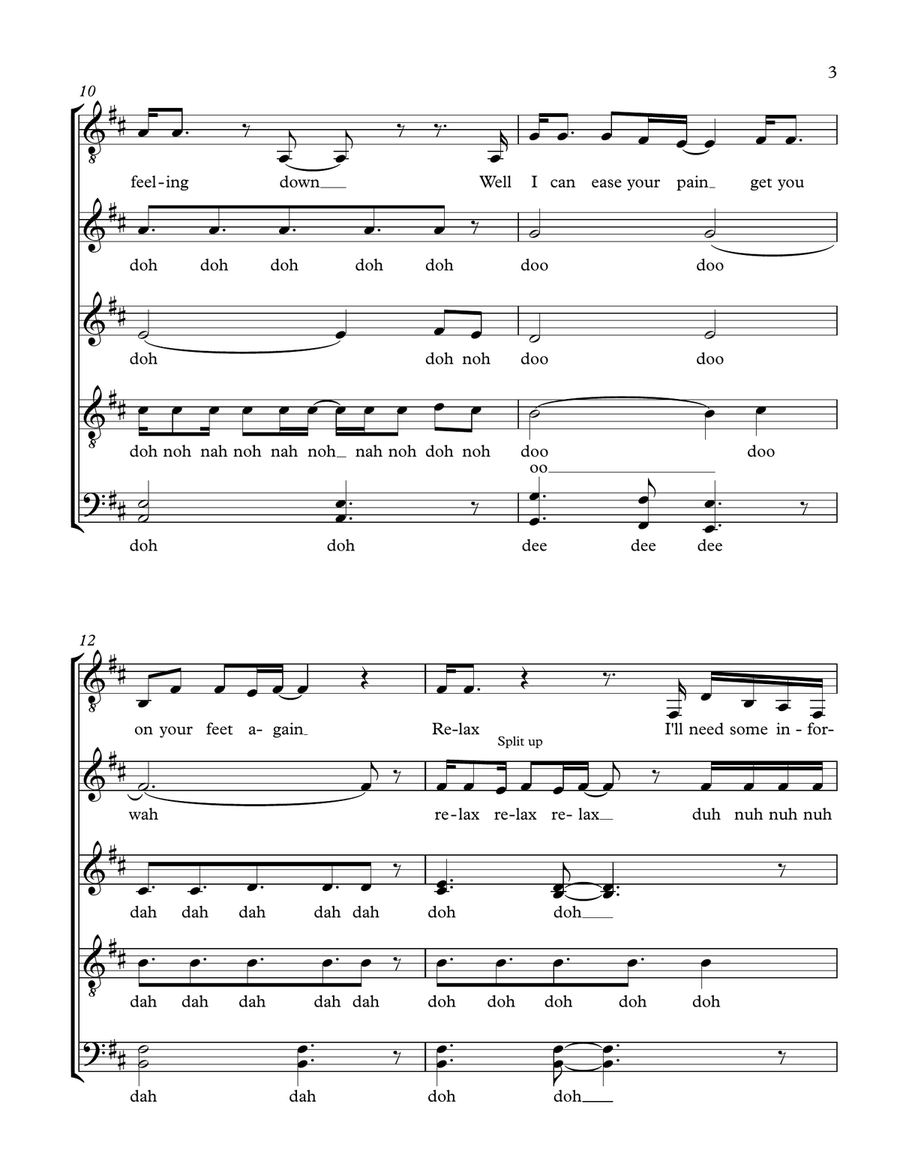 Comfortably Numb 4-Part scores gallery preview page 3