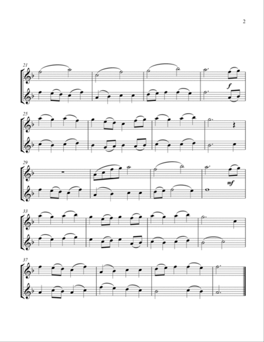 I Sing the Mighty Power of God, Recorder Duet Woodwind Duet scores gallery preview page 3