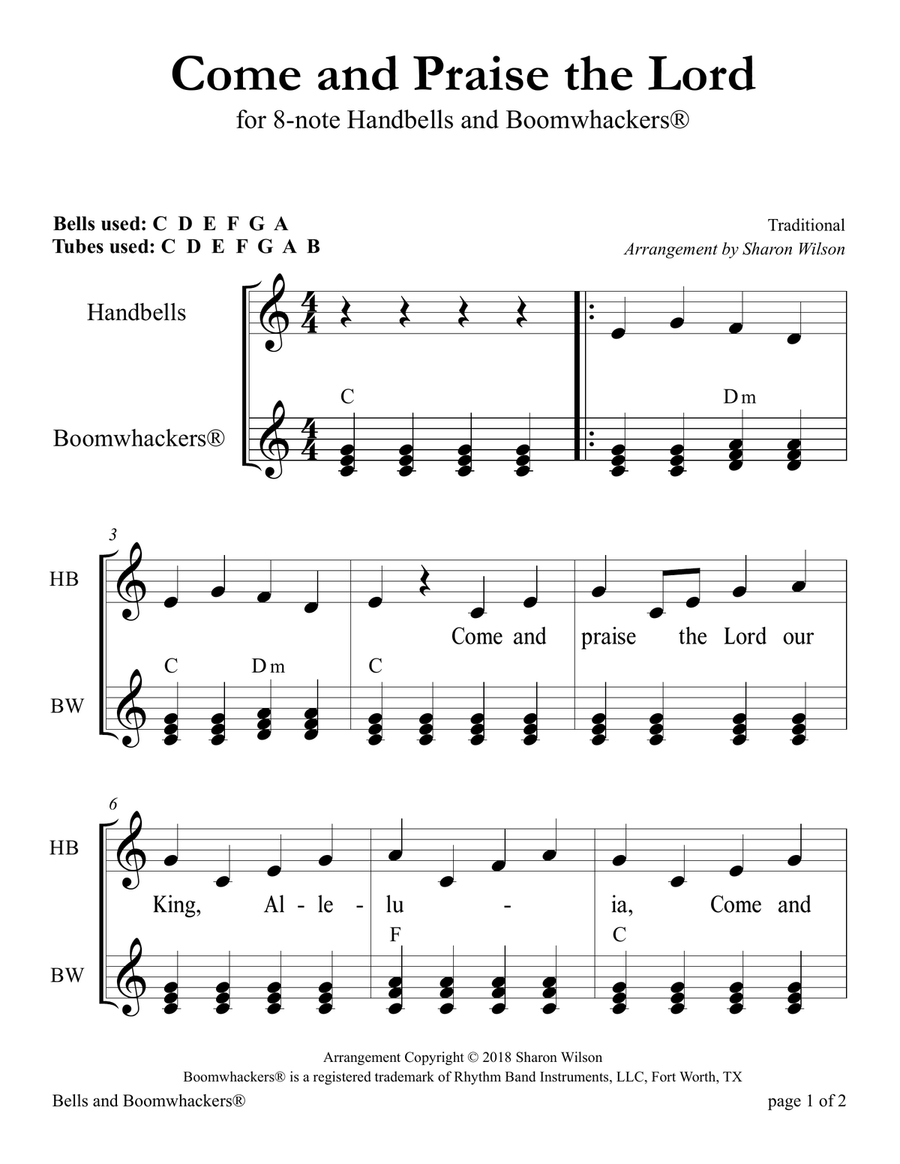 Ten Traditional Spirituals (for 8-note Bells and Boomwhackers with Black and White Notes) Handbell Choir scores gallery preview page 6