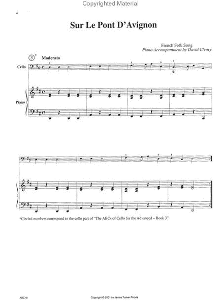 The ABC's of Cello - Easy Piano Acompaniment for Book 3