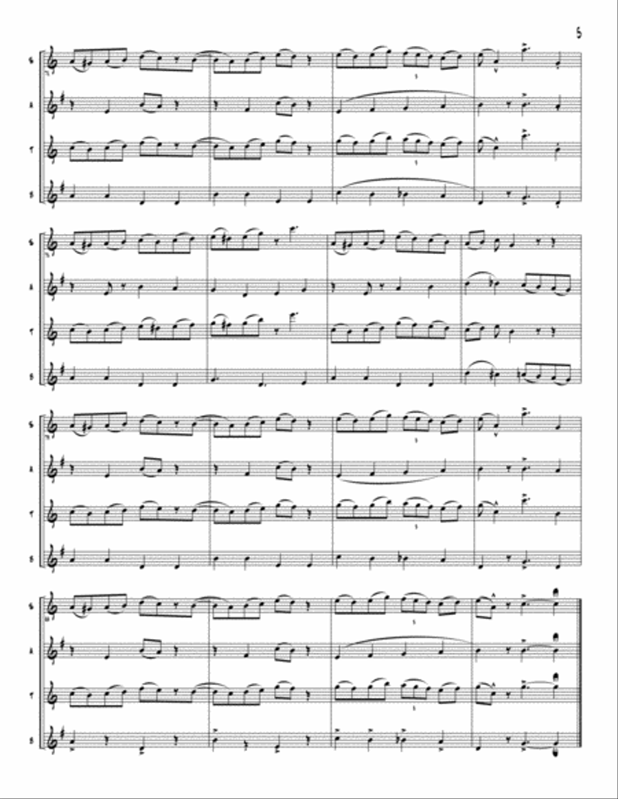 Saxamaphone Woodwind Quartet scores gallery preview page 6