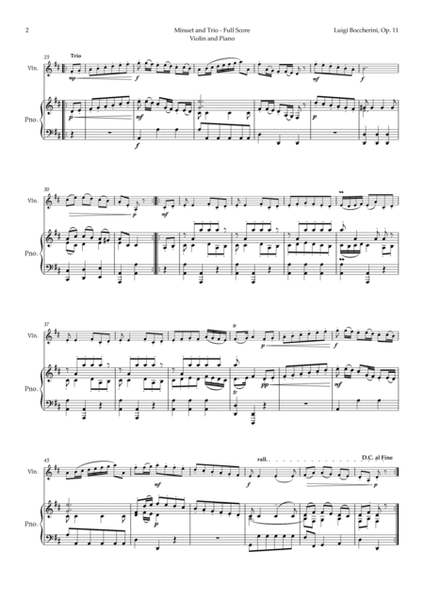 Minuet by Boccherini for Violin and Piano image number null