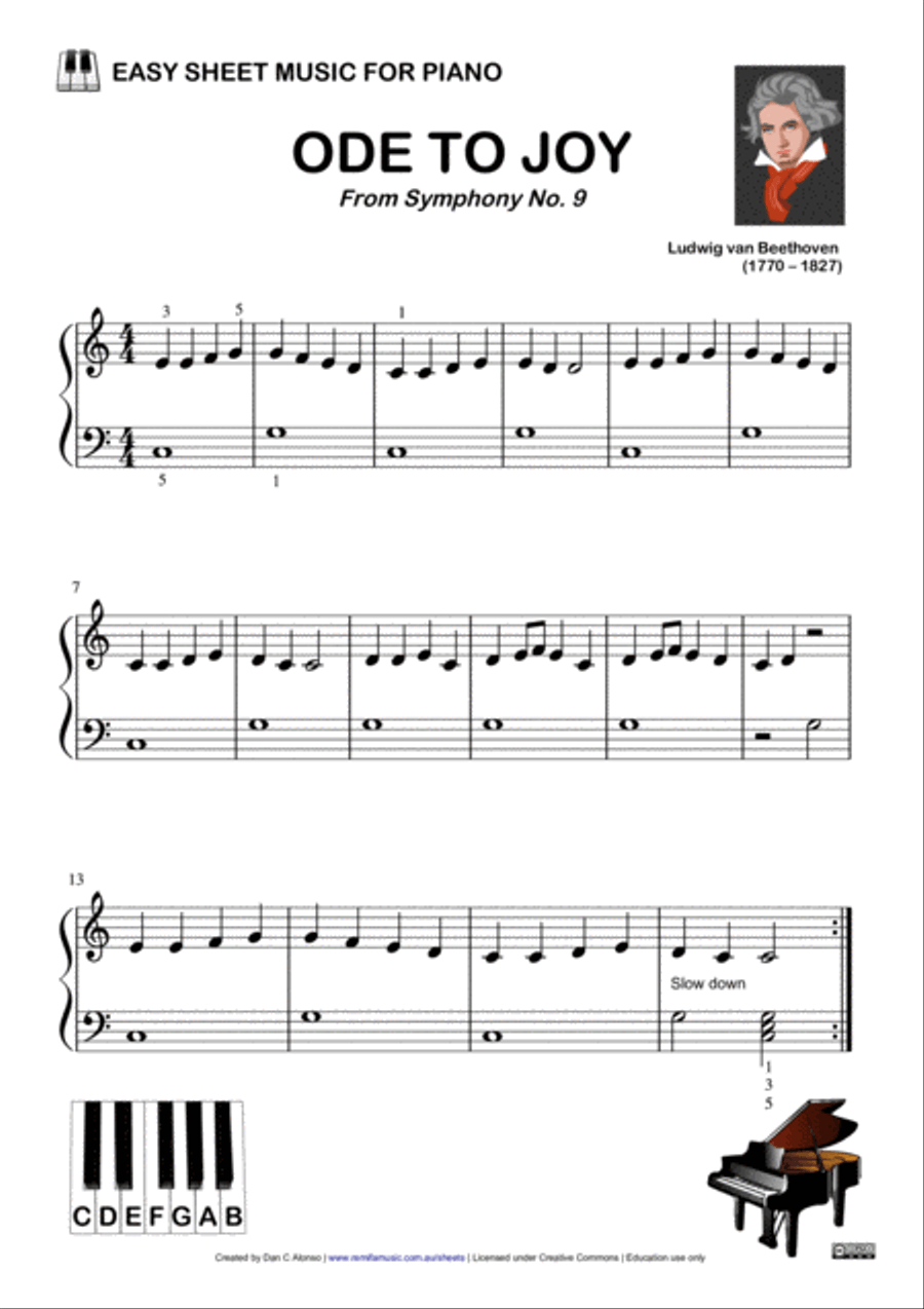 Ode to clearance joy piano simple