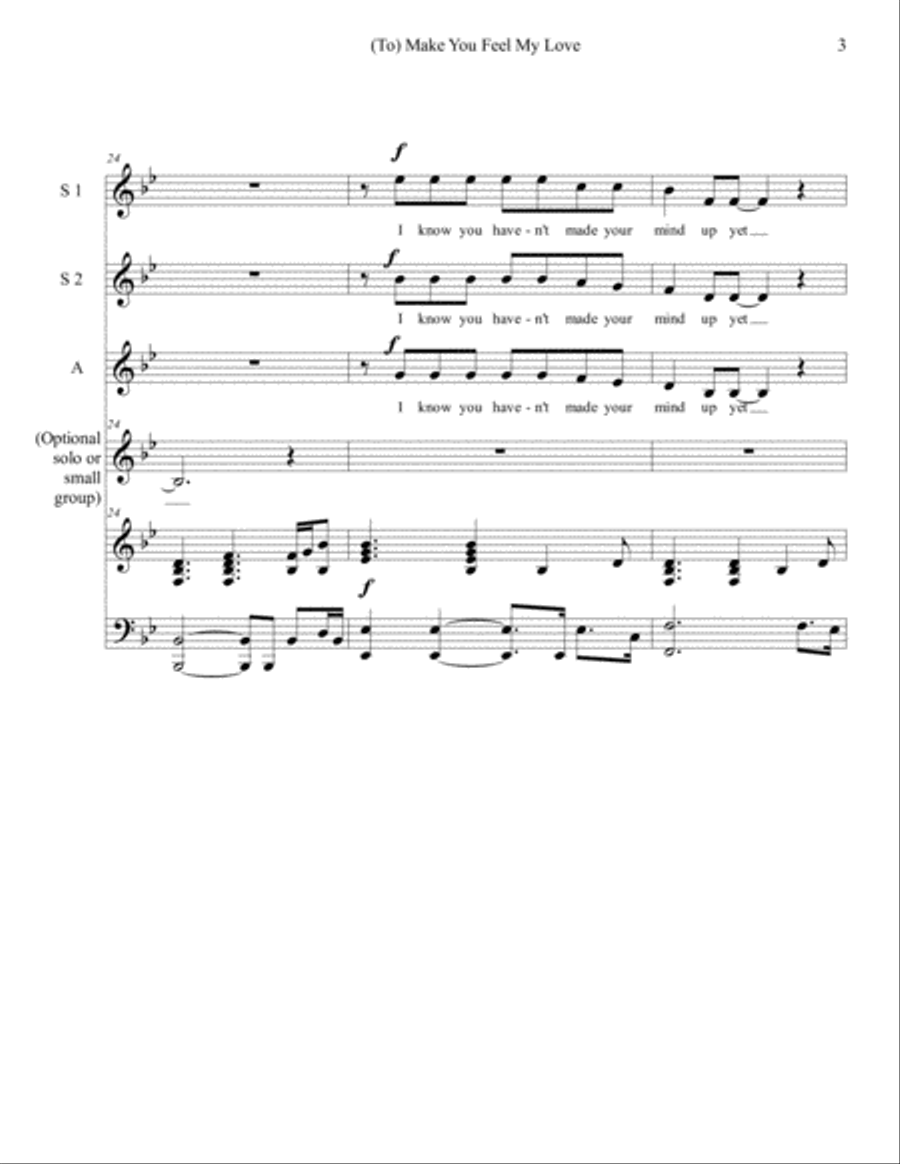 Make You Feel My Love Make You Feel My Love SSA scores gallery preview page 4