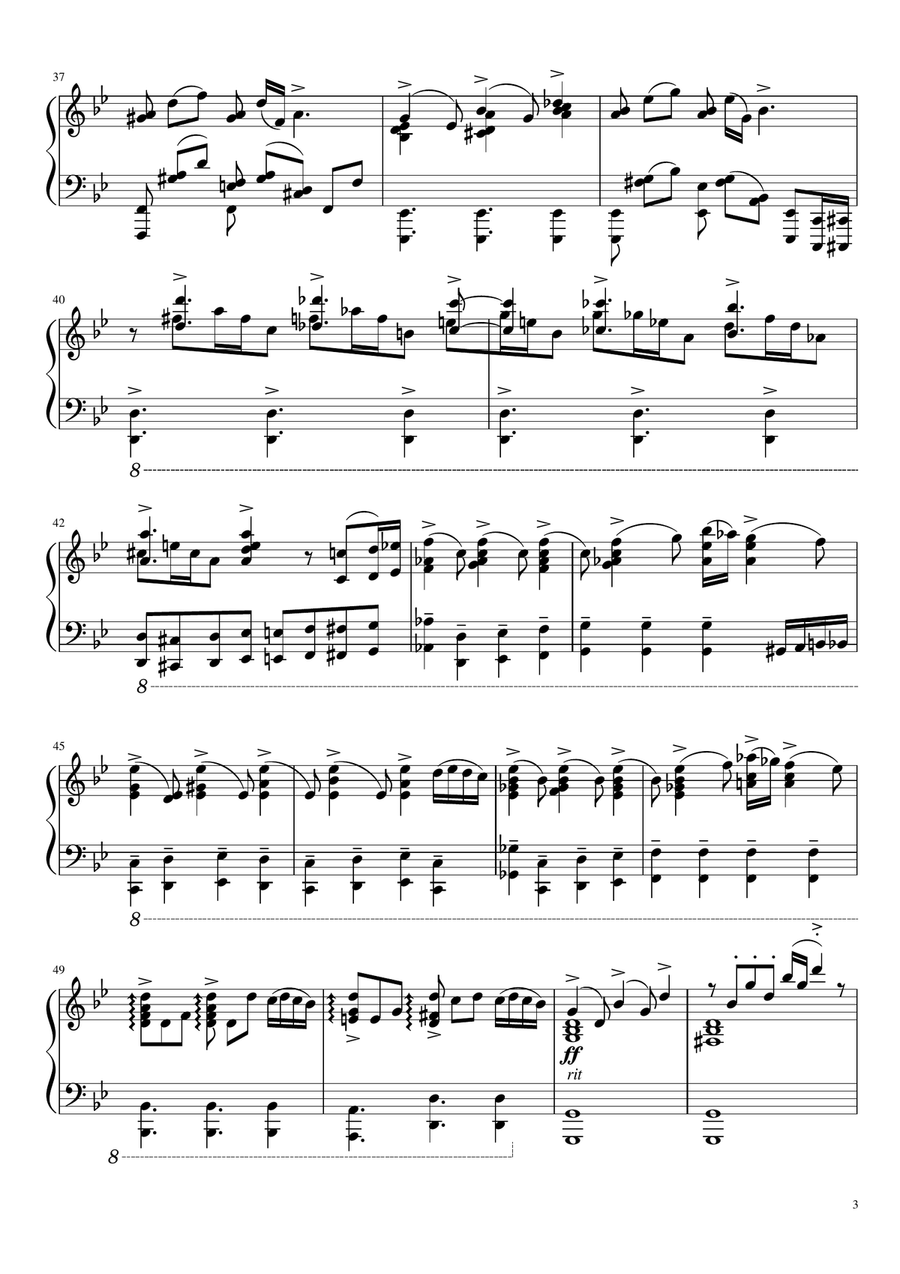 Primavera porteña - Astor Piazzolla (Piano arrangement) Piano Solo scores gallery preview page 3
