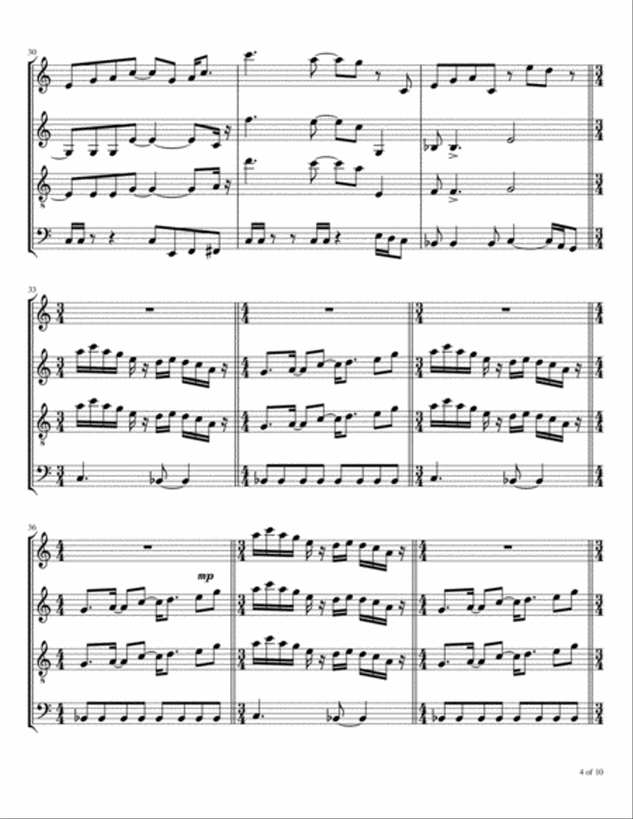 Jive Talkin' Jive Talkin' Woodwind Quartet scores gallery preview page 5