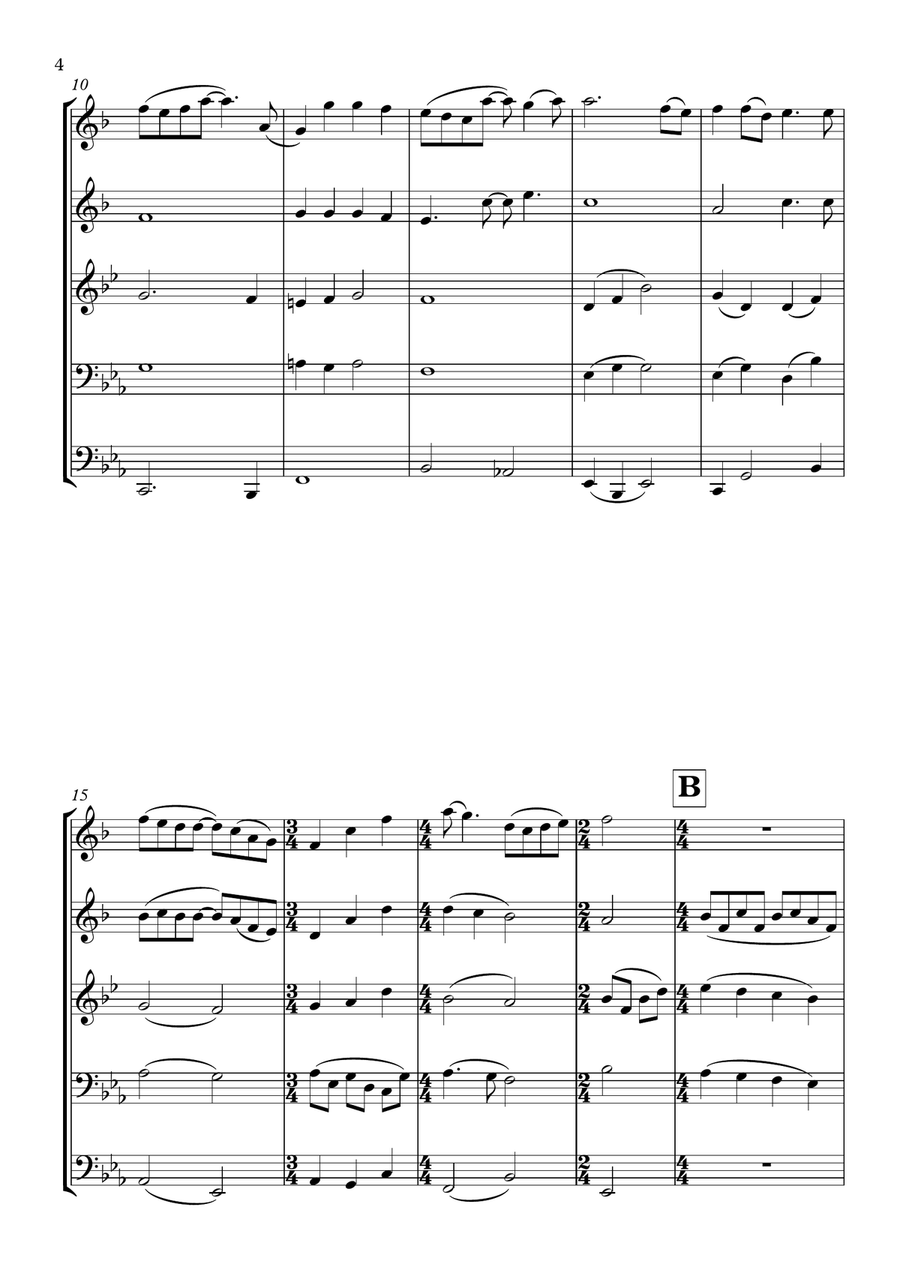 Love Of My Life Brass Quintet scores gallery preview page 4