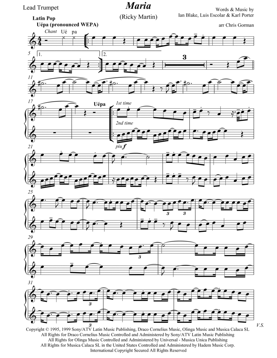 Maria Brass Band scores gallery preview page 1