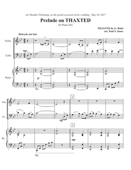 Prelude on "Thaxted" (Piano trio) image number null