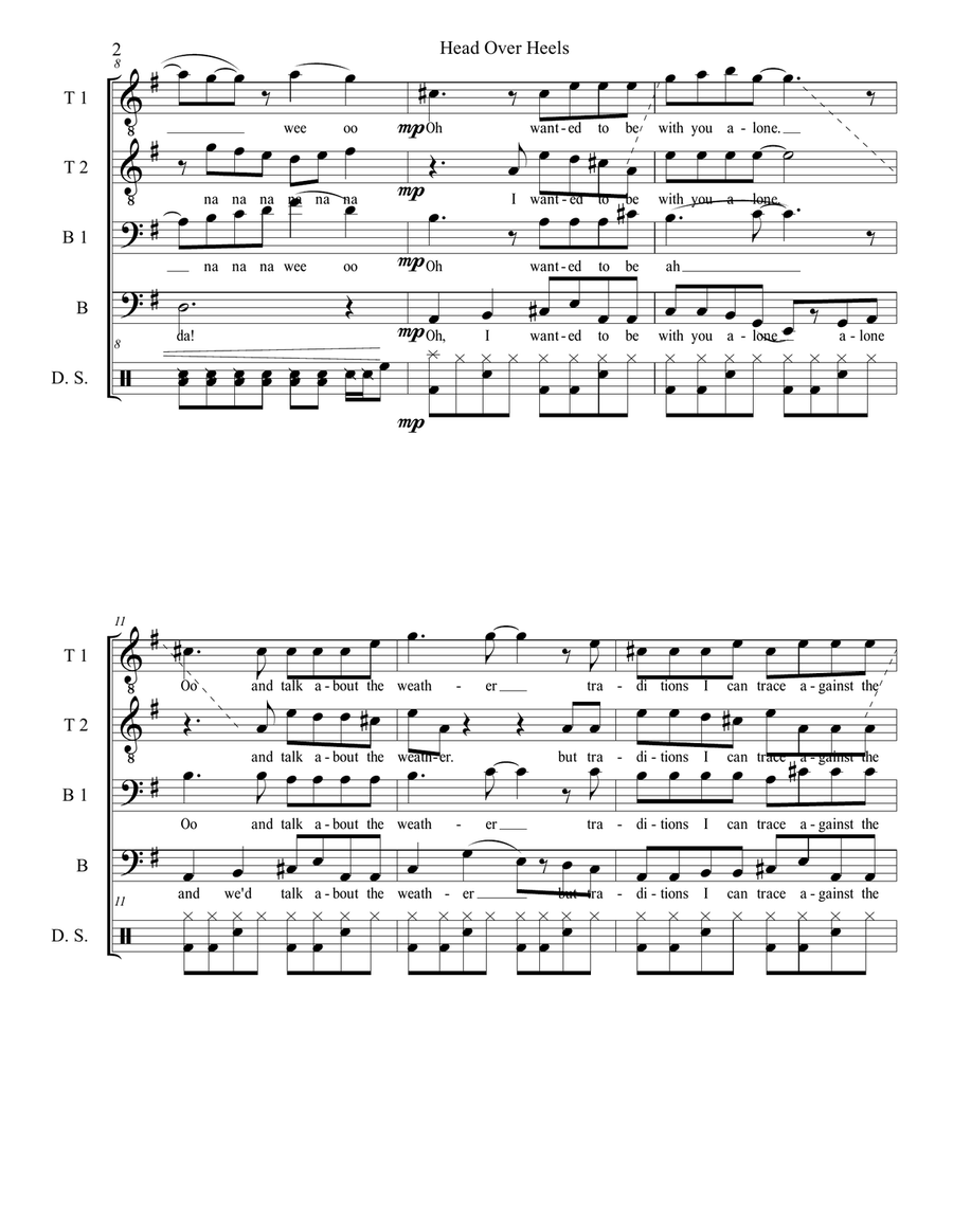 Head Over Heels Choir scores gallery preview page 3