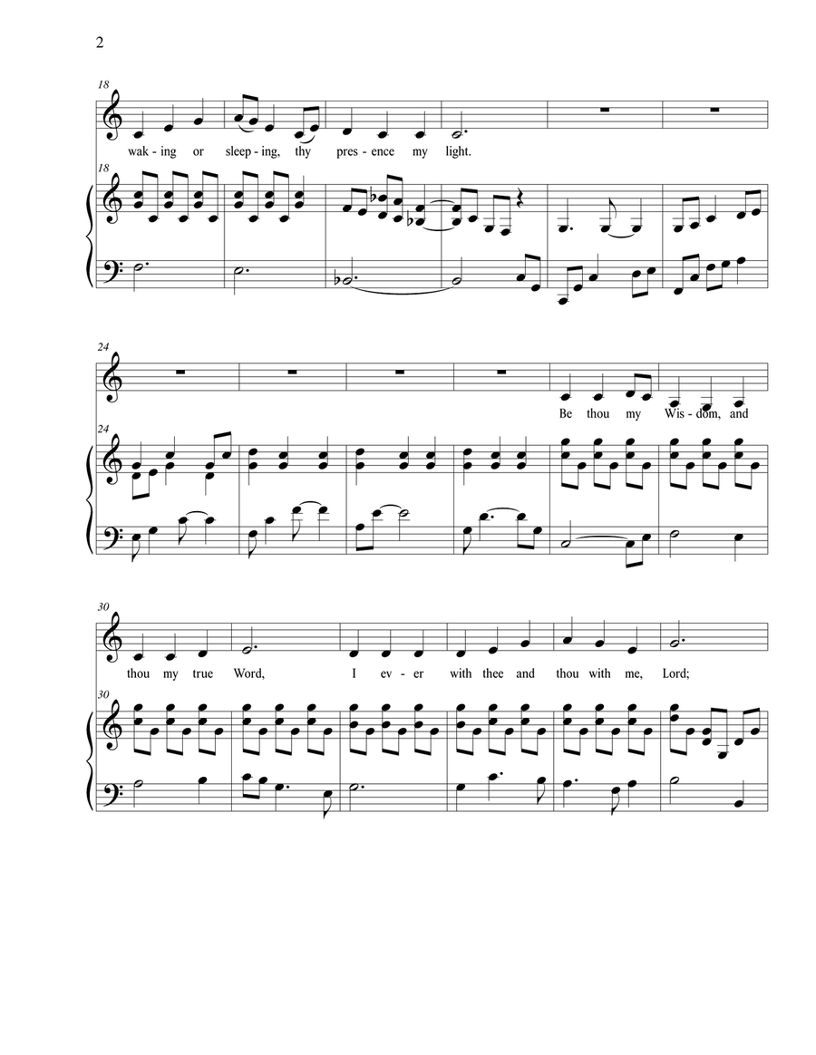 Be Thou My Vision (SLANE), Low Voice, arr. Brenda Portman Low Voice scores gallery preview page 2