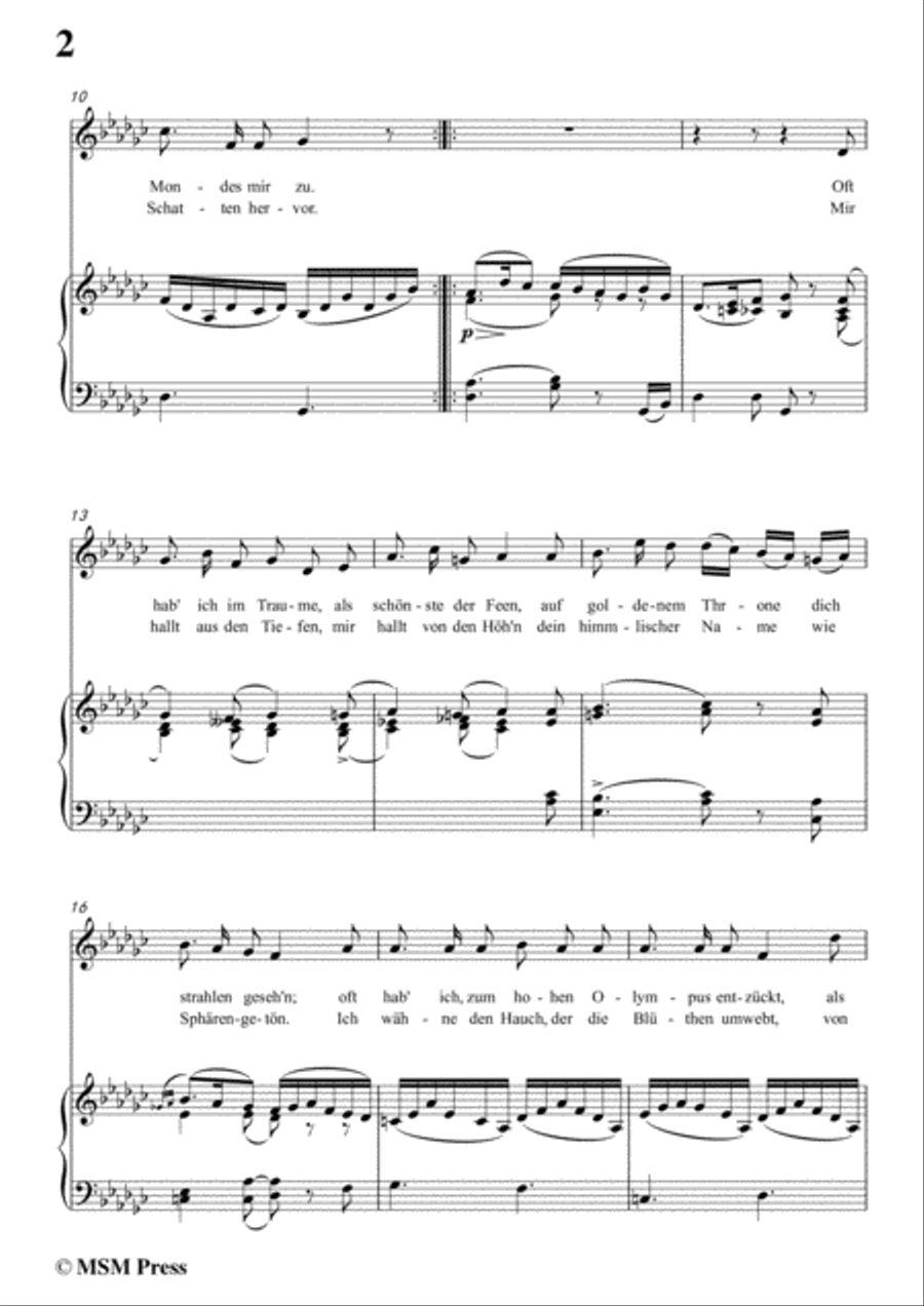 Schubert-Lied der Liebe,in G flat Major,for Voice and Piano Voice Solo scores gallery preview page 4