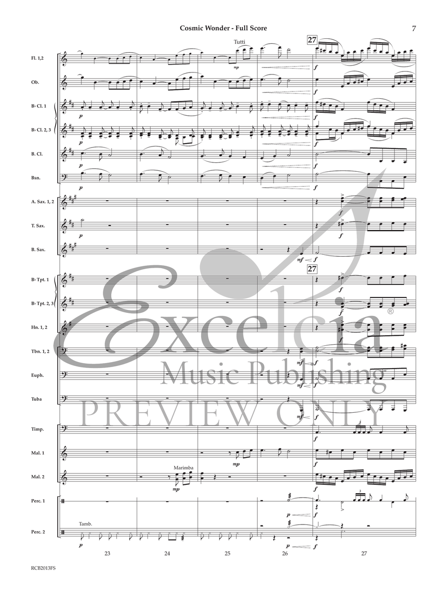 Cosmic Wonder (Score) Cosmic Wonder (Score) Concert Band scores gallery preview page 7
