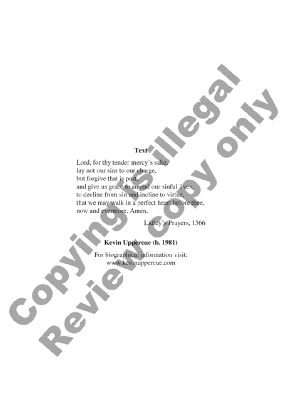 Lord, For Thy Tender Mercy's Sake 4-Part scores gallery preview page 2