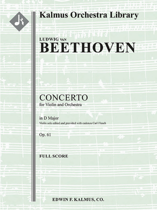 Book cover for Concerto for Violin in D, Op. 61