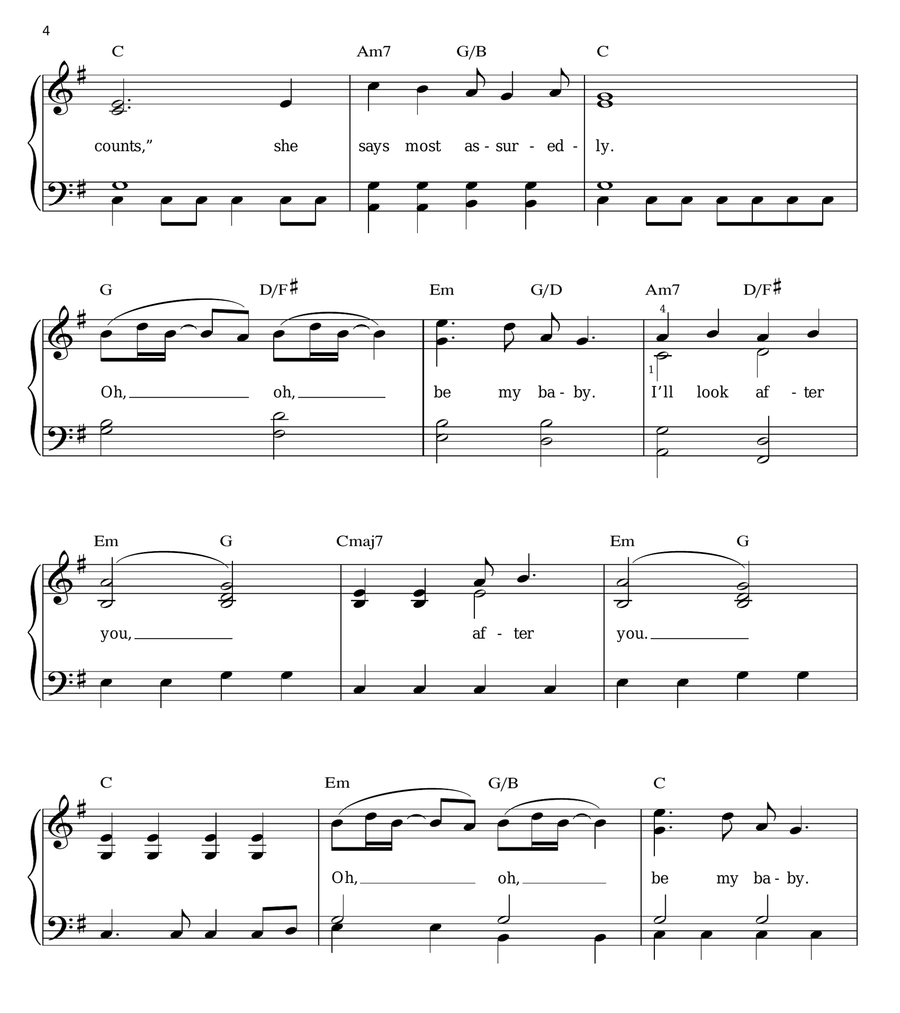 Look After You Easy Piano scores gallery preview page 4