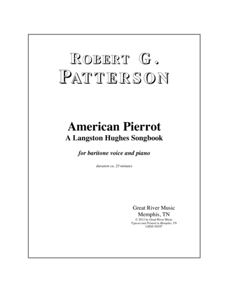 American Pierrot: A Langston Hughes Songbook