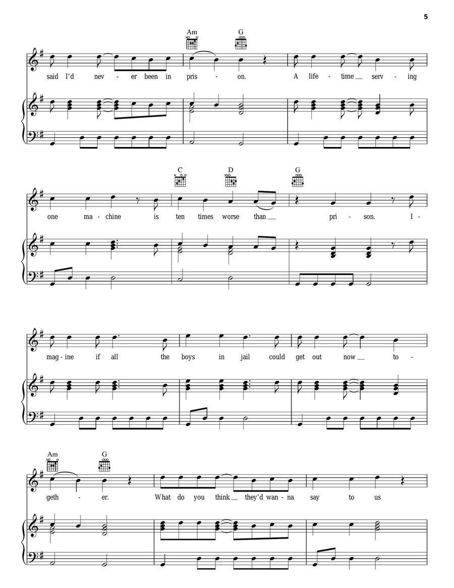 Bankrobber Bankrobber Piano, Vocal, Guitar scores gallery preview page 5