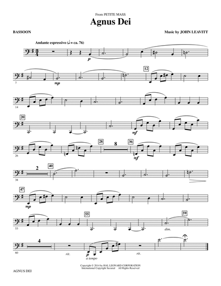 Agnus Dei (from Petite Mass) - Bassoon