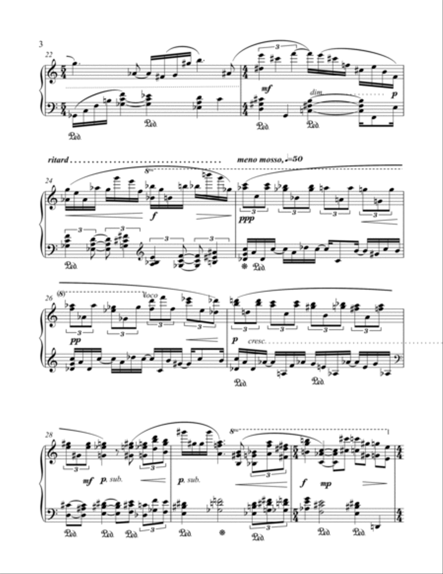 Lament for solo piano Piano Solo scores gallery preview page 3
