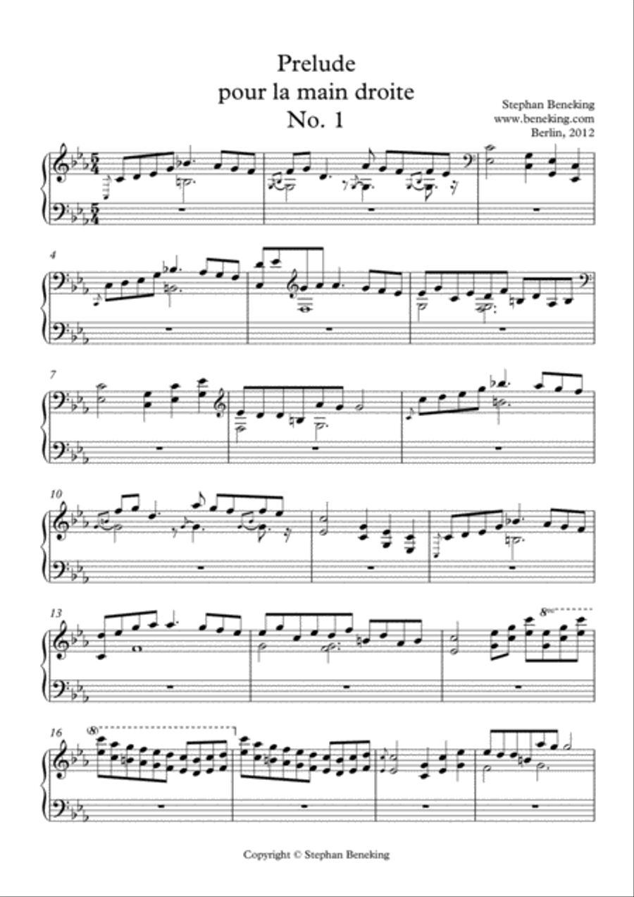 18 Preludes for one hand alone Piano Method scores gallery preview page 2