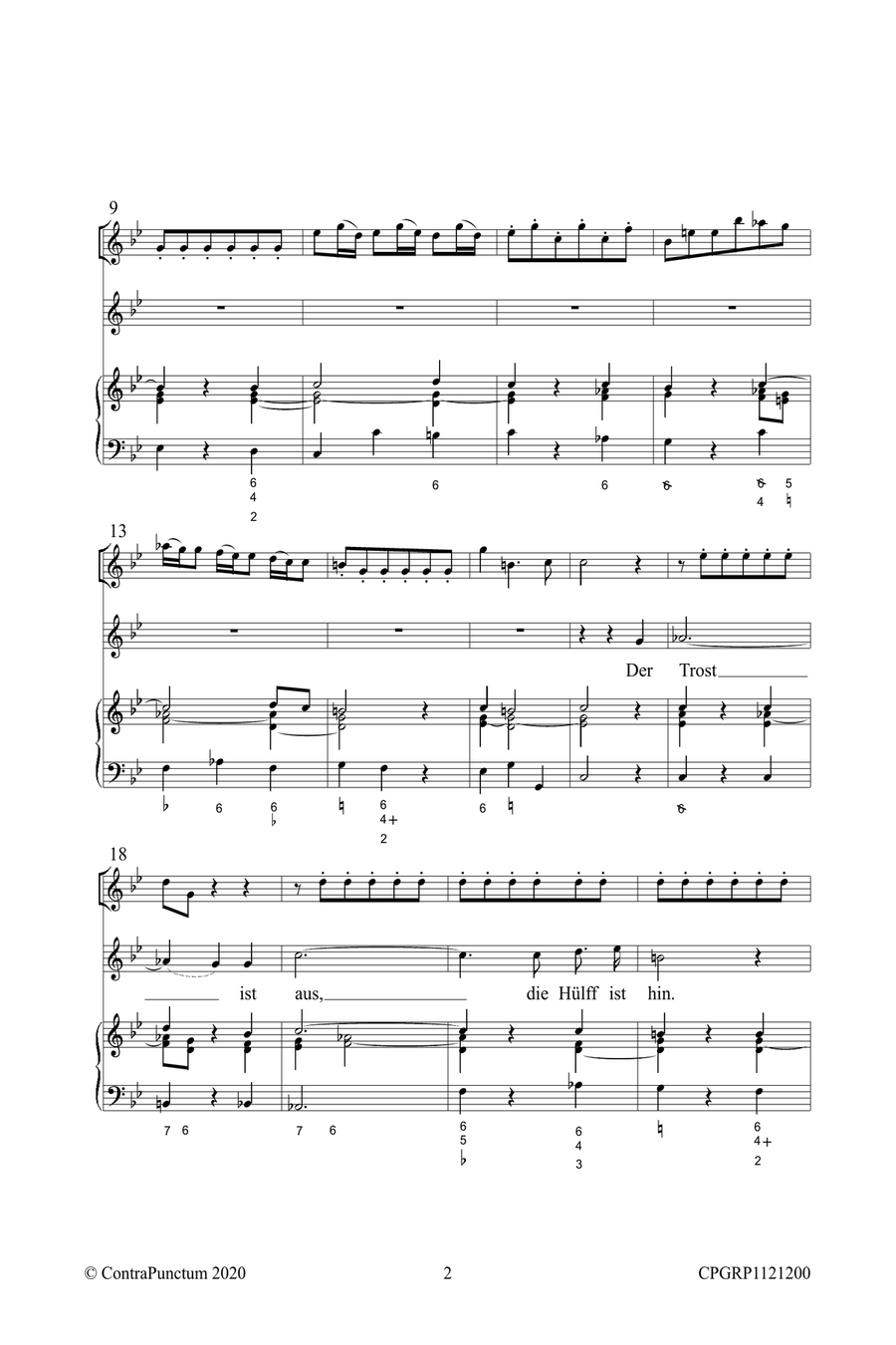 Graupner Christoph Cantata Der Trost ist aus, die Hülff ist hin GWV 1121/12b Small Ensemble scores gallery preview page 6