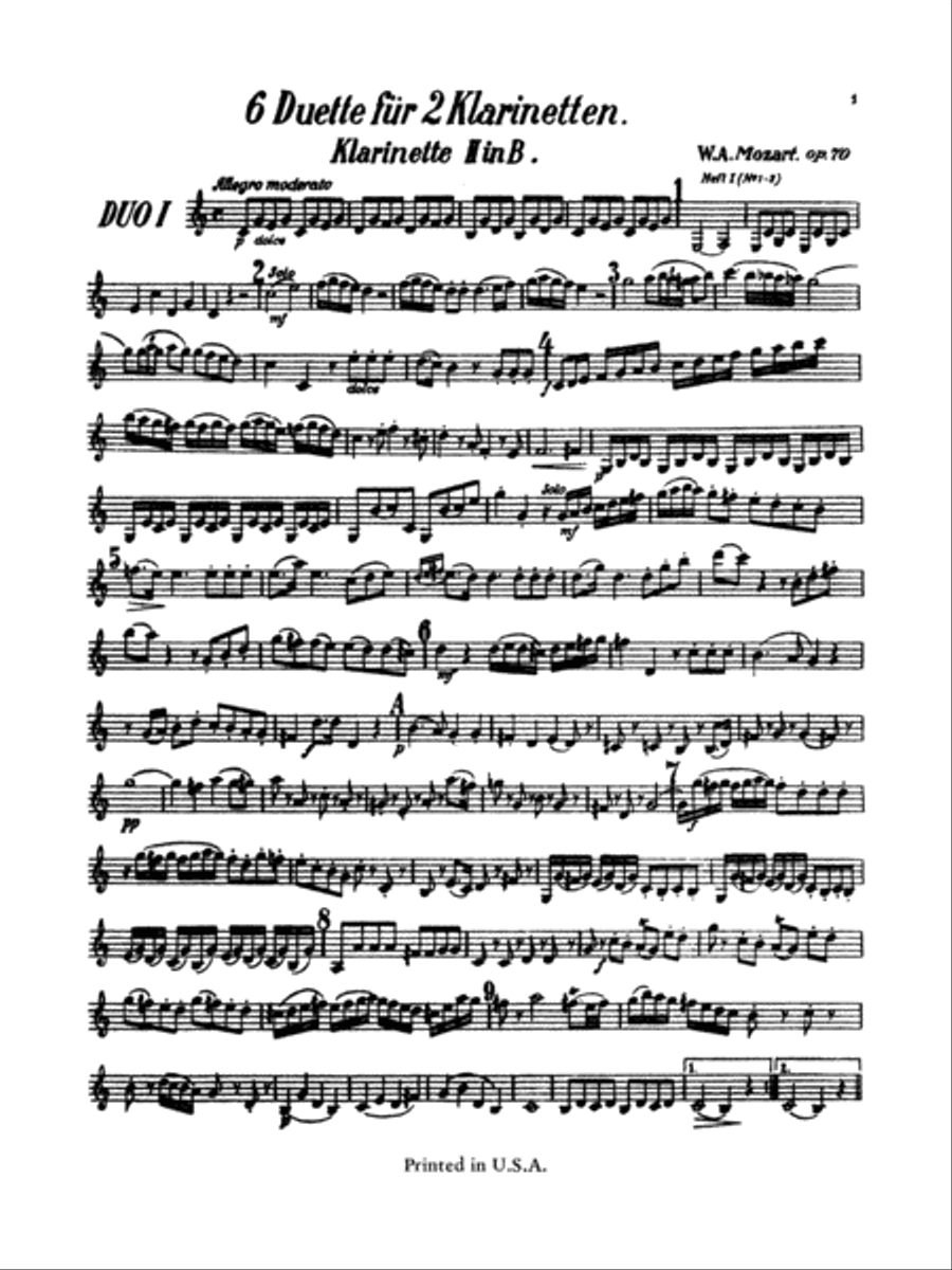 Six Duets, Volume 1 Six Duets, Volume 1 Clarinet Duet scores gallery preview page 4