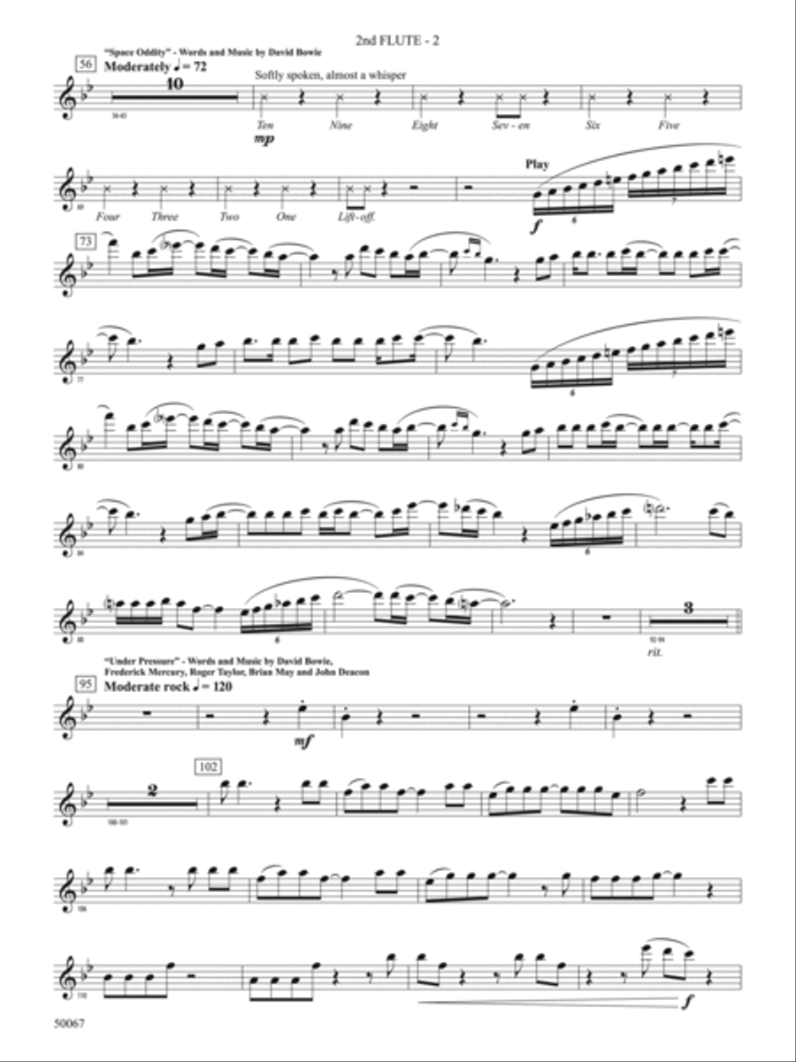 David Bowie: The Hits: 2nd Flute Concert Band scores gallery preview page 2