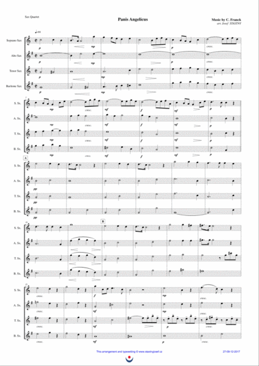 Panis Angelicus (Franck) Woodwind Quartet scores gallery preview page 1