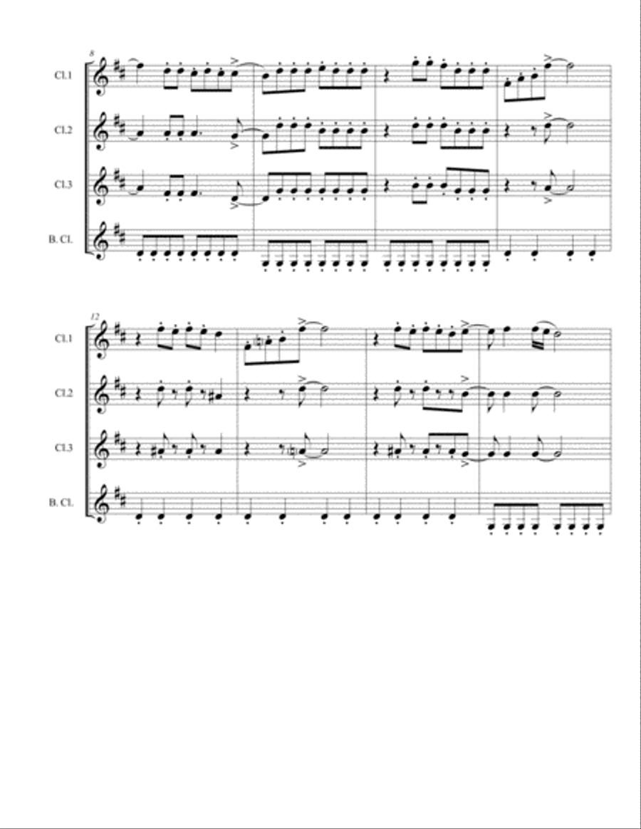 Mamma Mia Woodwind Quartet scores gallery preview page 2
