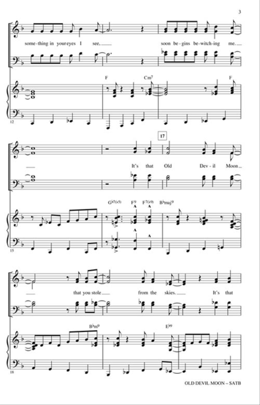 Old Devil Moon 4-Part scores gallery preview page 3