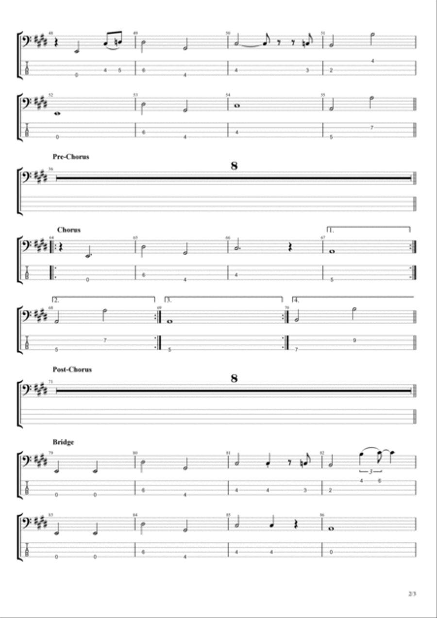 Boys Don't Cry Guitar Tablature scores gallery preview page 2
