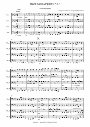 Beethoven Symphony No.7 (movement 2) for Tuba Quartet