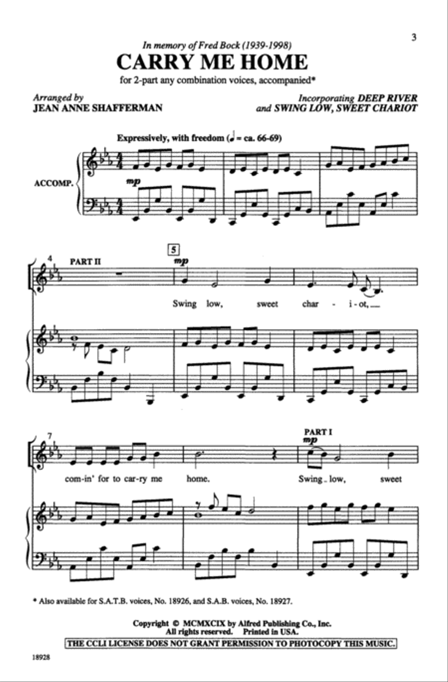 Carry Me Home Carry Me Home 2-Part scores gallery preview page 3