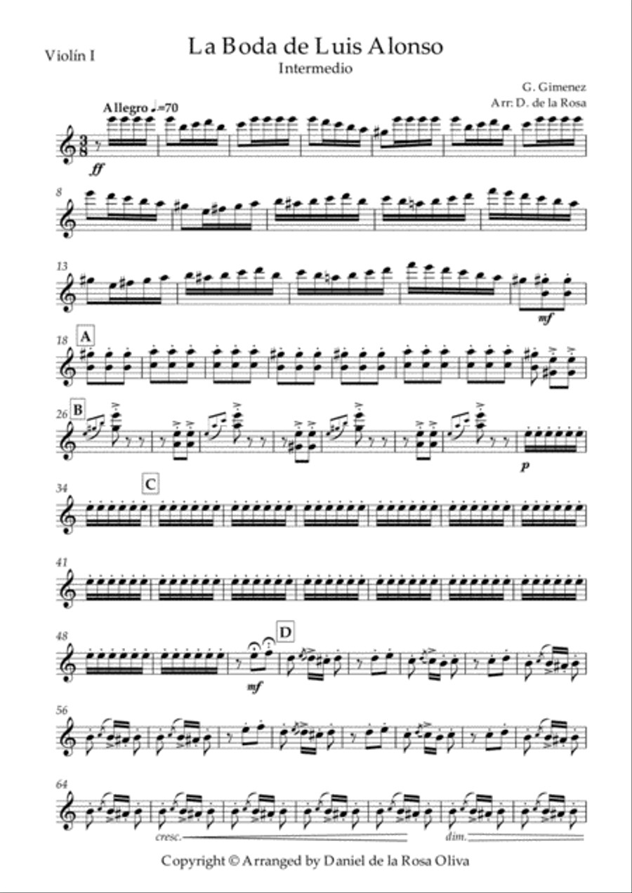 La Boda de Luis Alonso - G. Gimenez - For String Quartet (Parts) String Quartet scores gallery preview page 2