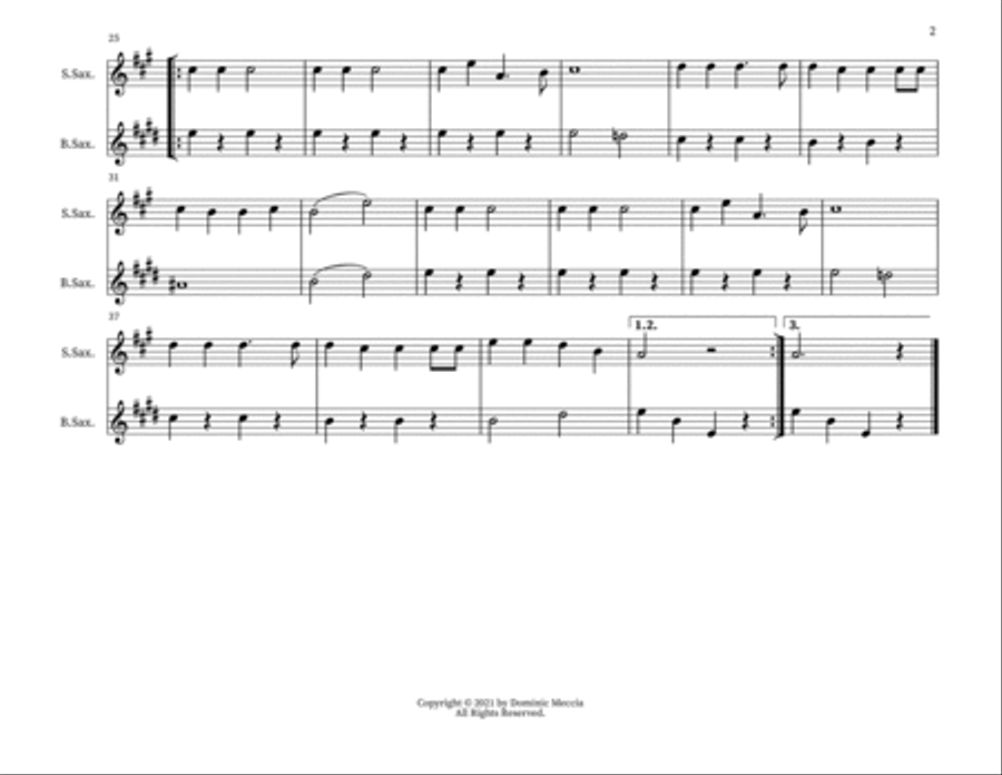 Jingle Bells Woodwind Duet scores gallery preview page 2