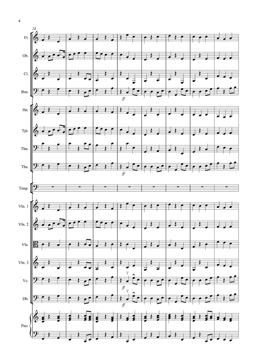 Jupiter Hymn for School Orchestra Large Ensemble scores gallery preview page 4