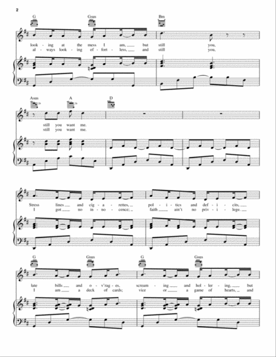 Next To Me Piano, Vocal, Guitar scores gallery preview page 2