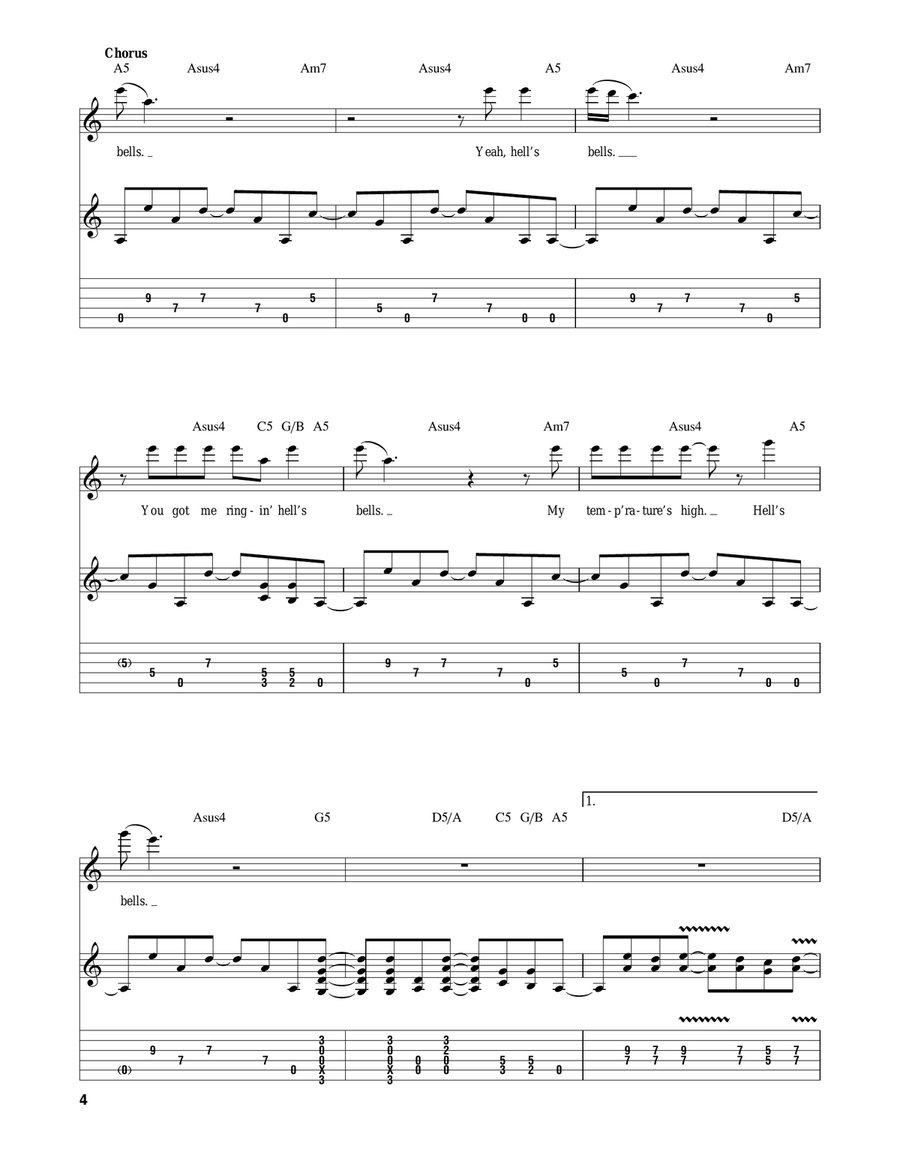 Hells Bells Acoustic Guitar scores gallery preview page 4