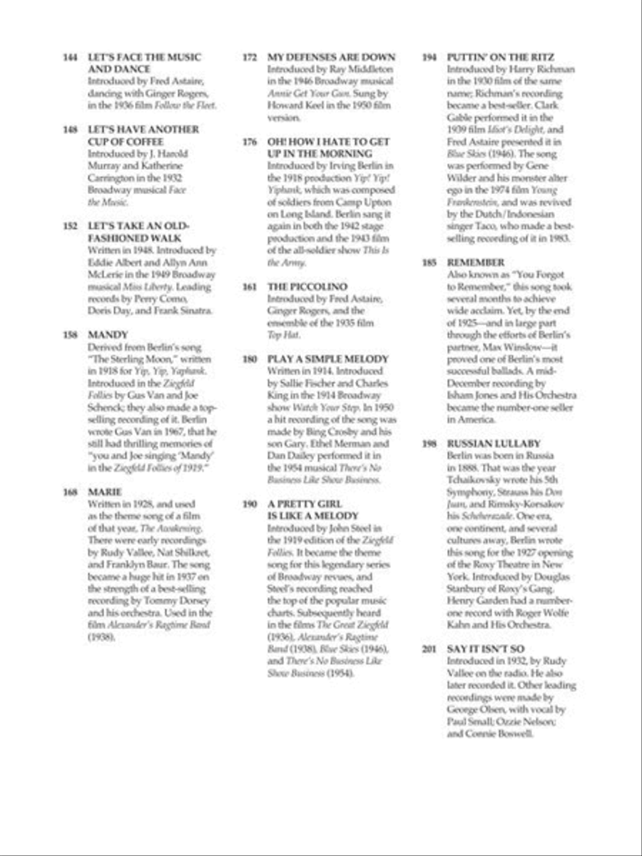 Irving Berlin Anthology – 2nd Edition Piano, Vocal, Guitar scores gallery preview page 6