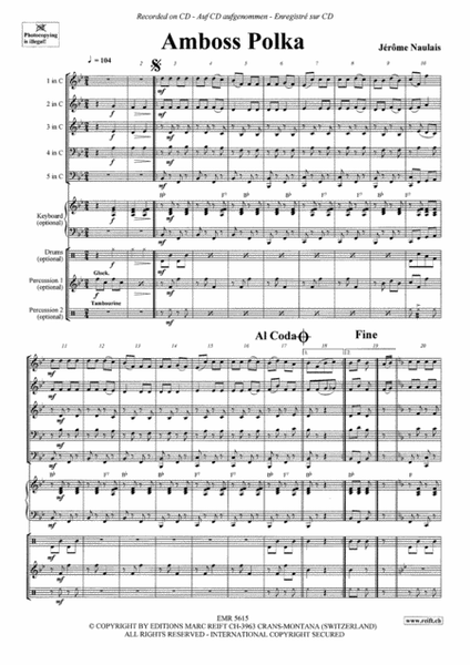 Amboss Polka by Jerome Naulais Trombone - Sheet Music