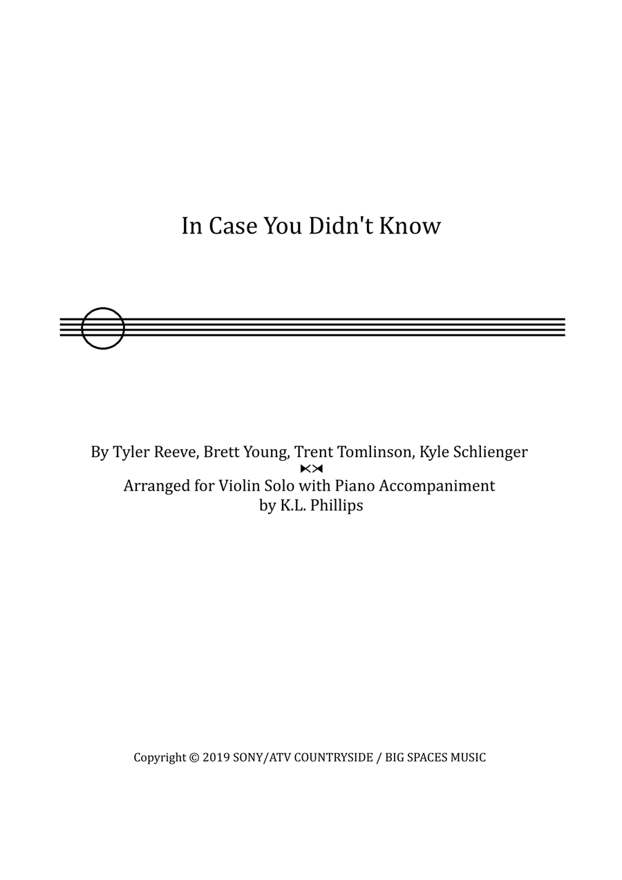 In Case You Didn't Know Violin Solo scores gallery preview page 1
